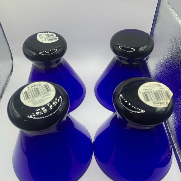 Cobalt Blue drinking cups (4)4” Libbey Lowball Stemless Cocktail Martini Glasses - Picture 5 of 7